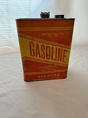 STANCAN Vintage 2 Gallon Metal Gas Can With Metal Cap Fuel Container • $50