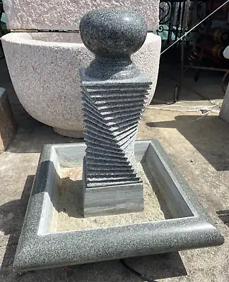 Modern Abstract Self-Contained Gray Granite Fountain • $500