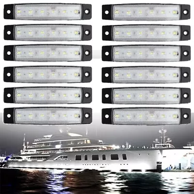 12x Marine Boat 6 LED Lamp Cabin Deck Courtesy Light Stern Transom Lights White • $15.96