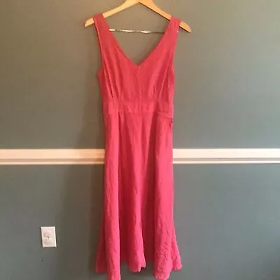 JOIE Linen Pink Sleeveless Fit & Flare Midi Dress Size 8 Pockets. Sundress • $40