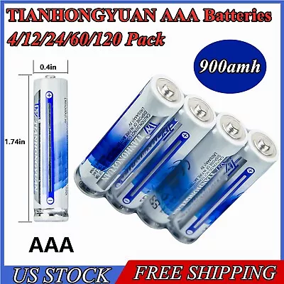 TIANHONGYUAN AAA Batteries 900amh Alkaline Battery 4/12/24/60/120 Pack Wholesale • $36.79