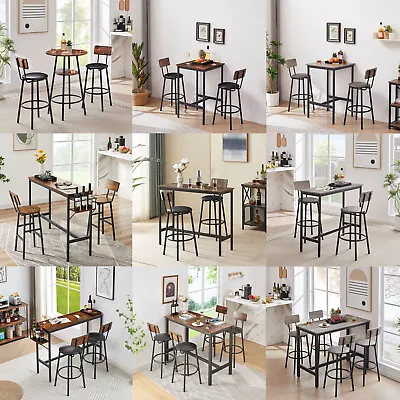 3/5 Piece Bar Table Set Counter Height Kitchen Dining Pub Table With Bar Stools • $124.99