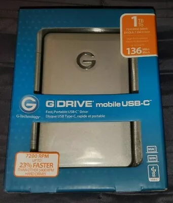 1TB G-Drive Mobile USB-C 7200RPM Drive • $99.99
