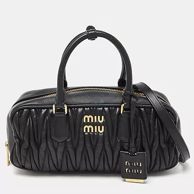 Miu Miu Black Matelasse Leather Top Zip Satchel • $2157.75