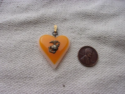 $14.95 • Buy WW2 USMC Catalin Plastic Sweet Heart Pendant NICE