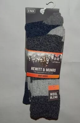 Men's Hewitt & Munro The Highland Collection 2 Pair Wool Blend Socks Size 8-12 • $4