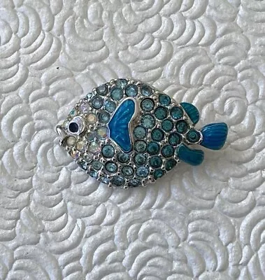 Vintage  Fish Brooch  Enamel On Gold  Tone Metal • $14.98