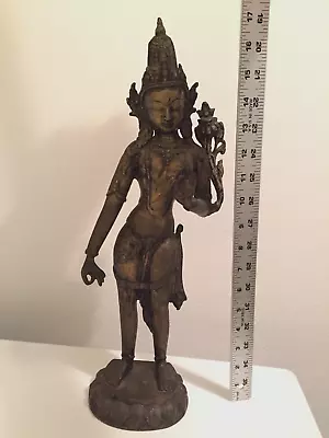 Large 17  Vintage Bronze Statue Parvati Wife Of Shiva Hindu Goddess Love Harmony • $239