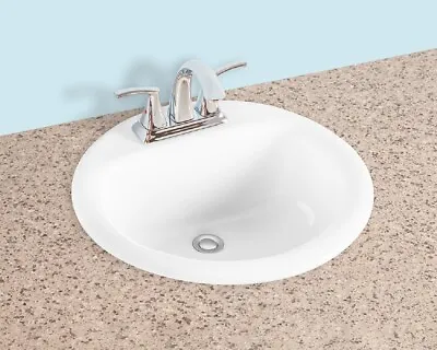 Gele 19 Inch Round Counter Top Drop In Vitreous China Bathroom Sink 19'' White • $72.99