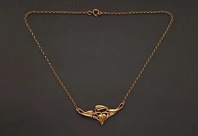 Ladies 9ct Gold Hallmarked Ola Gorie Floral Design Scottish Pendant Necklace • £425