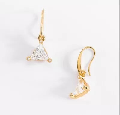 Elegant Gold Dangle Triangle-Shaped Crystal Earrings Womens  • $34