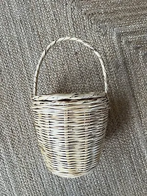£10 • Buy Vintage Small Wicker Straw Basket Bag Handmade