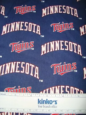 Minnesota Twins MLB Baseball Cotton Fabric Remnant Piece 14 W X 2 Yds 20 L • $9.99