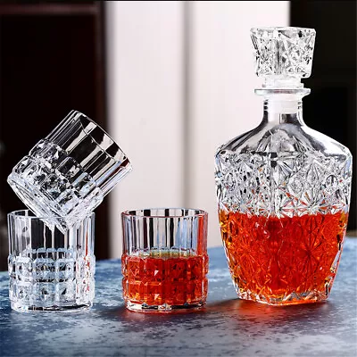 7pcs Vintage Decanter Glass Set Liquor Whiskey Wine Bottle Carafe Glass Gifts AU • $49.99