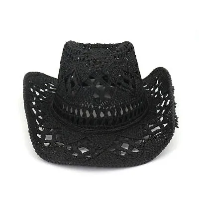 Hollow Out Straw Hat Summer Men Women Western Cowboy Breathable Foldable Hats • $13.88