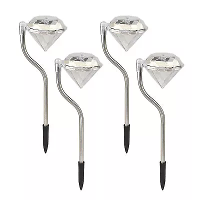 4Pcs Solar Diamond Lights Outdoor Garden With White Or Colour Changing LED • £8.89