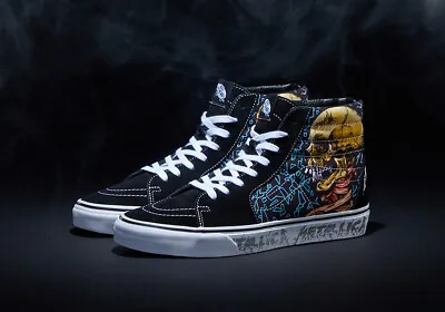 Vans SK8 HI Metallica The Black Album 30th Anniversary Shoes Women's 7.5/Men's 6 • $264.95