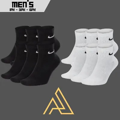 Mens Nike Cushioned Dri-Fit Everyday Performance Ankle Cotton Socks 136 Pairs • $9.99