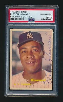 1957 Topps -#82 ELSTON HOWARD (New York Yankees) *AUTOGRAPHED* D.1980 *PSA* • $199.99