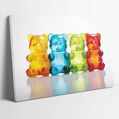 Gummy Bear Candy Collection Pop Art Stretched Canvas Or Unframed Poster Print • £12.99