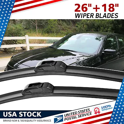 OEM Quality Windshield Wiper Blades Streak-Free Spotless 26inch+18inch 2 In Pack • $12.88