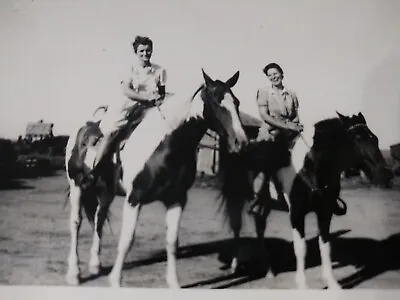 Vintage Hand Colored Photo Women On Horses Photo 1930s Freshour Family • $6.19
