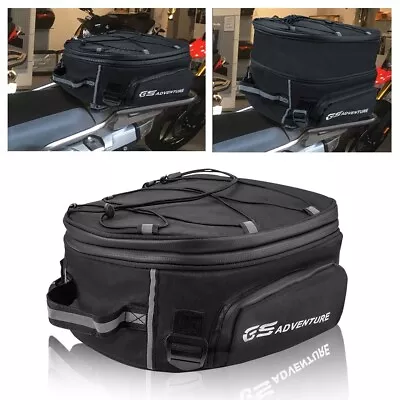 Motorcycle Rear Seat Tail Bag Helmet Luggage Storage Backpack Handbag Waterproof • $28.32