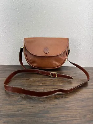 Mark Cross Small Crossbody Bag Vintage British Tan Leather Flap Small Italy • $39.88