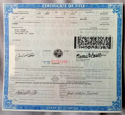 1995 Mazda Miata Vintage Florida Car Title Historical Document RARE • $149.99