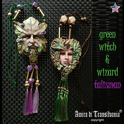 Wicca Jewelry Talisman Pendant Witchcraft Green Wizard Witch Medicine Man Wiccan • $299.70