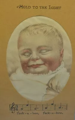 1888 MELLIN'S FOOD Victorian Trade Card HOLD TO LIGHT HTL Baby Invalids Creepy • $24.49
