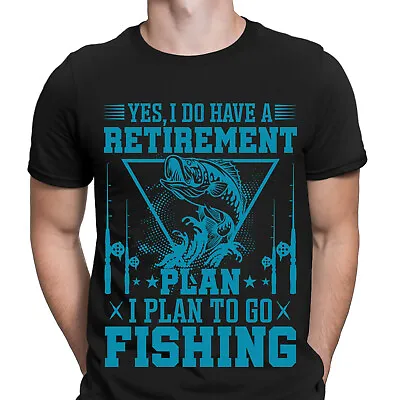 Fishing T-Shirt Yes I Do Have A Retirement Plan Funny Novelty Mens T Shirts #F#D • $4.96