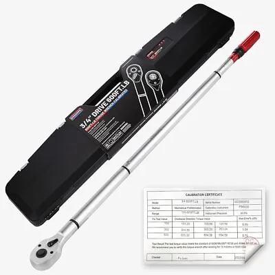 UYECOVE 3/4 Inch Torque Wrench 48 Tooth Torque Wrench 3/4 Drive 100-600FT • $187.99