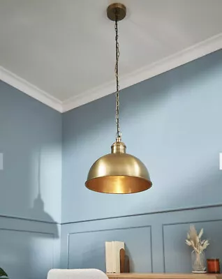 John Lewis & Partners Large Dome Pendant Ceiling Light Brass • £55