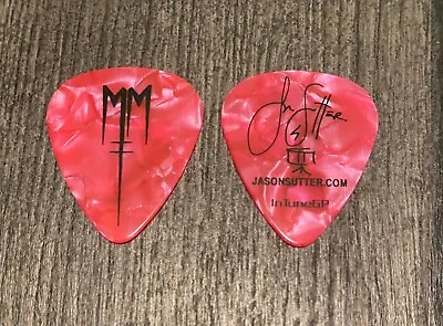 MARILYN MANSON - 2012 Cruel Tour Guitar Pick Jason Sutter Pink & Black Marble • $8.99