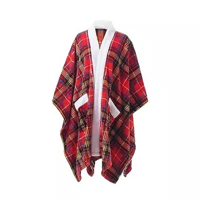 ULazy Blanket Poncho Shawl Wearable Blanket For Women And Men - Big Red Plaids • $47.98
