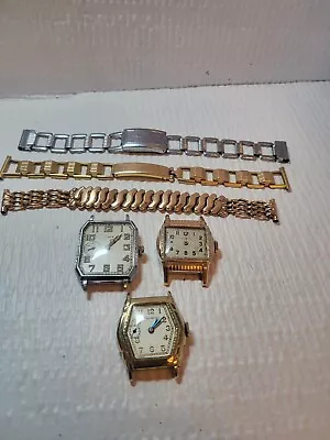 Lot 3 Illinois Art Deco Wristwatch Rare Seconds Nine Collection Insign Manhattan • $708