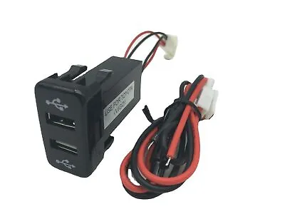 12V Car Auto Lighter Socket Dual Port 2 USB Charger Adaptor For TOYOTA Black UK • £4.85