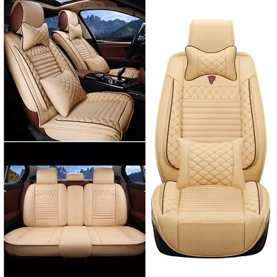 Car Seat Covers 5-Seats Set For Mercedes-Benz With Headrest  Cushion Beige 001 • $119