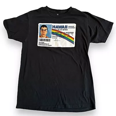 Mclovin Super Bad Hawaii ID Black Men's T-Shirt Size Medium Short Sleeve Graphic • $6.99