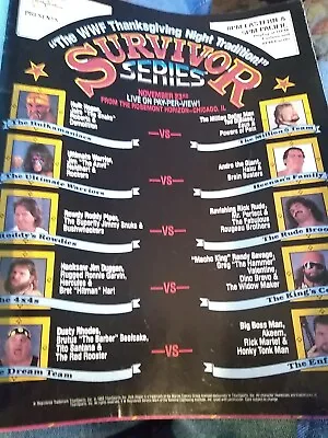 WWF RARE VINTAGE 1989 SURVIVOR SERIES PAY-PER-VIEW Print AD Hulk Hogan Macho Man • $5.50