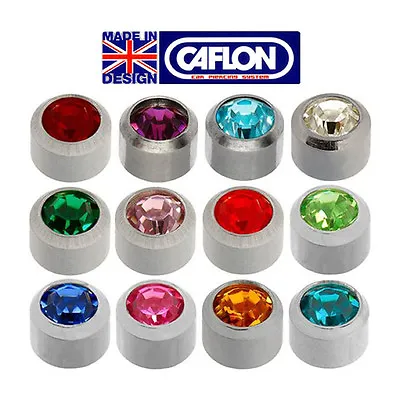 CAFLON EARRINGS POLISHED STAINLESS STEEL BIRTHSTONE STUDS - New In Sterile Pack • £2.99