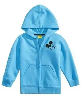 Boys Hoodie Zip Up Jacket Disney Mickey Mouse Blue Hooded $48 NEW-size 7 • $22