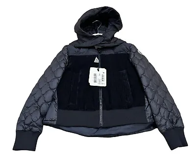 NEW Moncler Unisex Kids Mixed Media Puffer Jacket Blue Size 10A NWT FREE Ship • $209.99