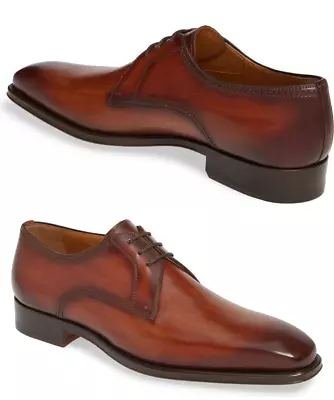 Magnanni Leon Derby Men's Leather Oxford Dress Shoes Size 8.5 Fits Large Like 9 • $169.99