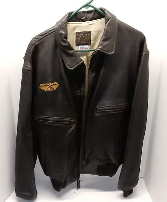 Vintage 1986 AVIREX  FORD AEROFORCE Navy Leather Flight Jacket - Adult Med *EUC* • $225