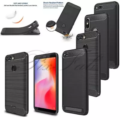 For Xiaomi Redmi Note 9 8T 5A Mi 8 6 Max 3 TOUGH Carbon Fibre Gel Phone Case • £3.95