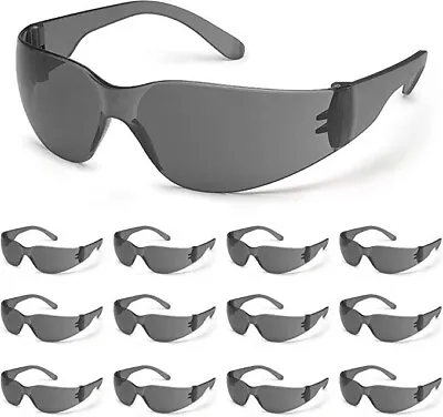 Ateret 12 PAIR Pack Safety Glasses Protective Grey SMOKE Lens Sunglasses Work • $12