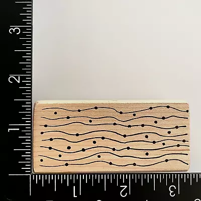 Magenta Wavy Dotted Lines Wood Mounted Rubber Stamp • $4.79