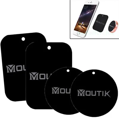 4PCS Magnetic Car Mobile Phone Holder Mount Metal Plate Sticker Disc Replacement • £2.91